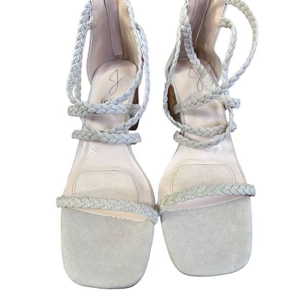 NWT NEW Joie Cream Braided Strappy Chunky Block Platform Heel Size 9 - Picture 3 of 12